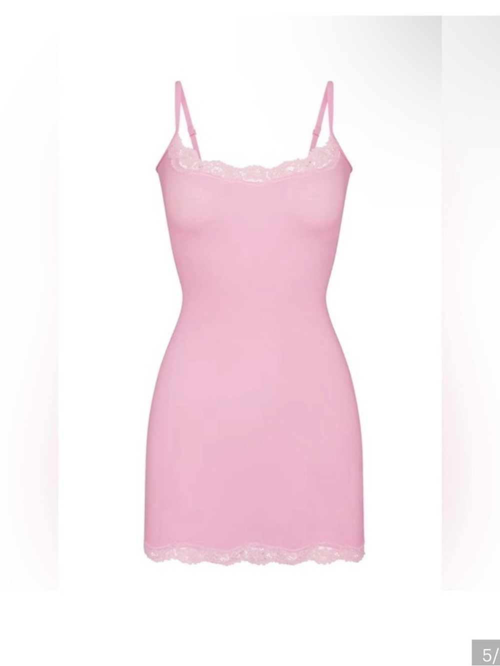 Skims Fits Everybody Lace Slip Dress in Bubblegum Tonal, Size Small NWT Mini
